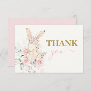 Bunny Baby Shower Girl danke Note Card Mitteilungskarte