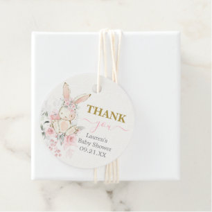 Bunny Baby Shower Girl Favor Tags Geschenkanhänger