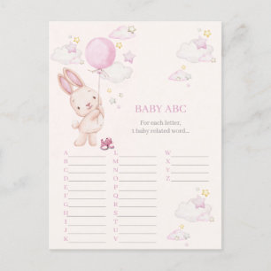 Bunny Baby Shower Girl Game Postkarte