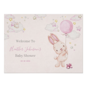Bunny Baby Shower Girl Poster