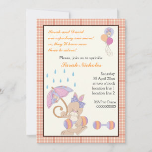 Bunny baby streut orange karierte Grenze Einladung