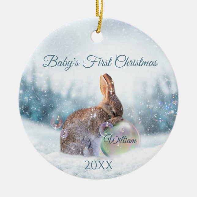 Bunny Baby's First Christmas Ornament (Vorne)