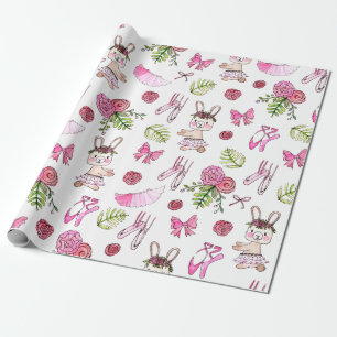 Bunny Ballerina in Wasserfarbe Geschenkpapier