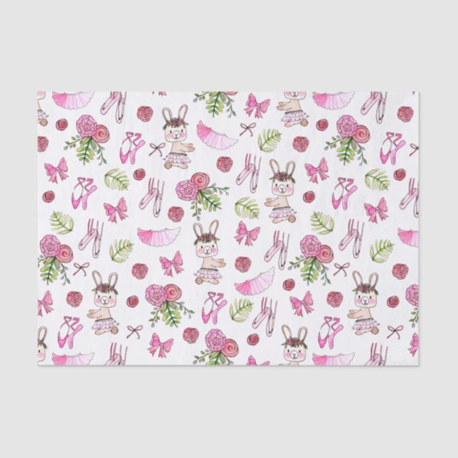 Bunny Ballerina in Watercolor Seidenpapier (Vorderseite)