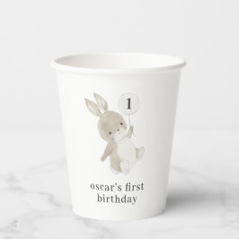 Bunny Balloon 1. Geburtstag Pappbecher