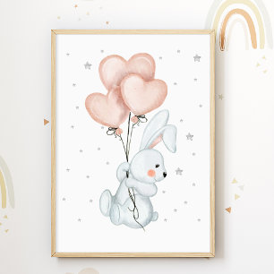 Bunny Balloon Kinderzimmer Poster Kids Room Print