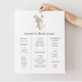 Bunny Balloon Milestone Poster