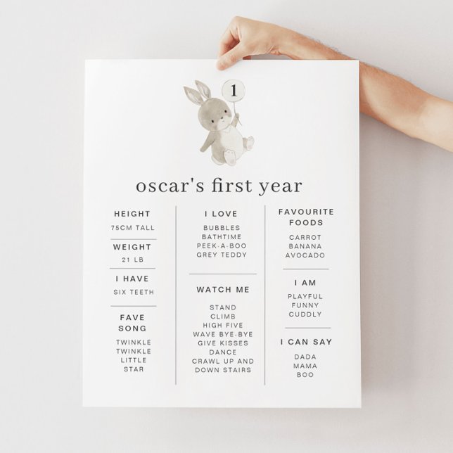 Bunny Balloon Milestone Poster (Von Creator hochgeladen)