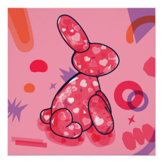 Bunny Balloon Poster