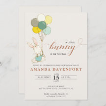 Bunny Balloons Babydusche Einladung