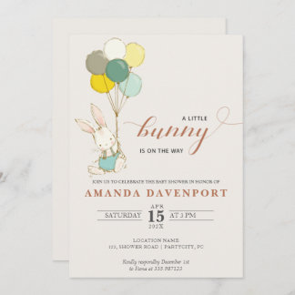 Bunny Balloons Babydusche Einladung