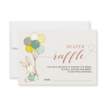 Bunny Balloons Diaper Raffekarte