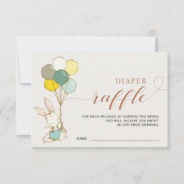 Bunny Balloons Diaper Raffekarte Einladung