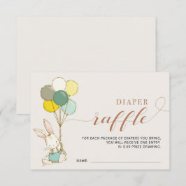 Bunny Balloons Diaper Raffekarte Einladung