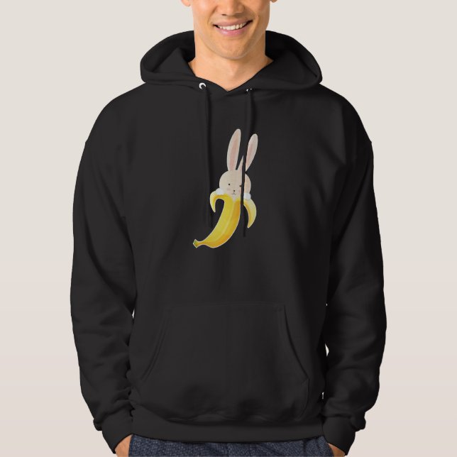 Bunny Banana Bunnana Cute Rabbit Peeled Banana Hoodie (Vorderseite)