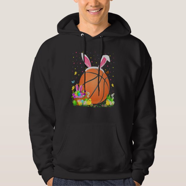 Bunny Basketball Osterfest Ei Hunt Basketball Este Hoodie (Vorderseite)