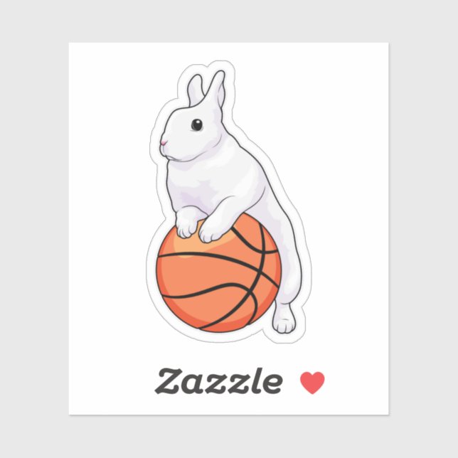 Bunny Basketball Spieler Basketball Aufkleber (Blatt)
