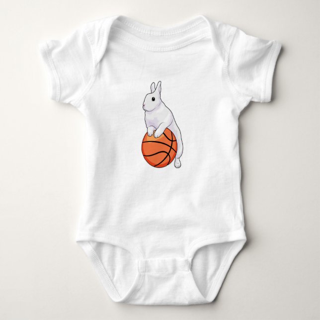 Bunny Basketball Spieler Basketball Baby Strampler (Vorderseite)
