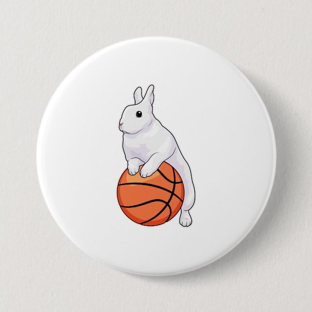 Bunny Basketball Spieler Basketball Button (Vorderseite)