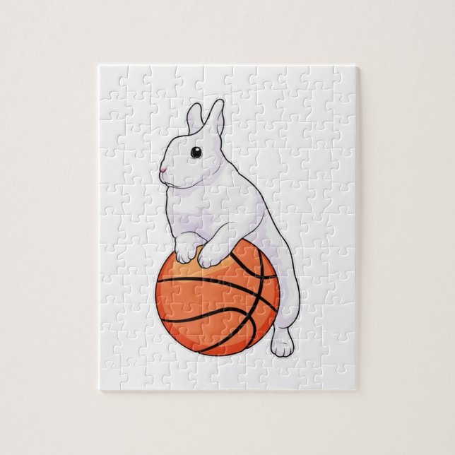 Bunny Basketball Spieler Basketball Puzzle (Vertikal)