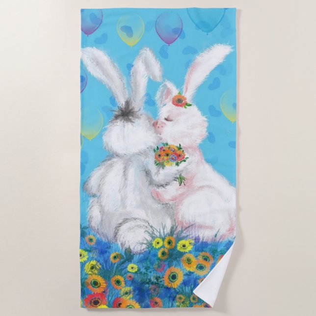 Bunny Beach Towel - Umarmung Strandtuch (Vorderseite)