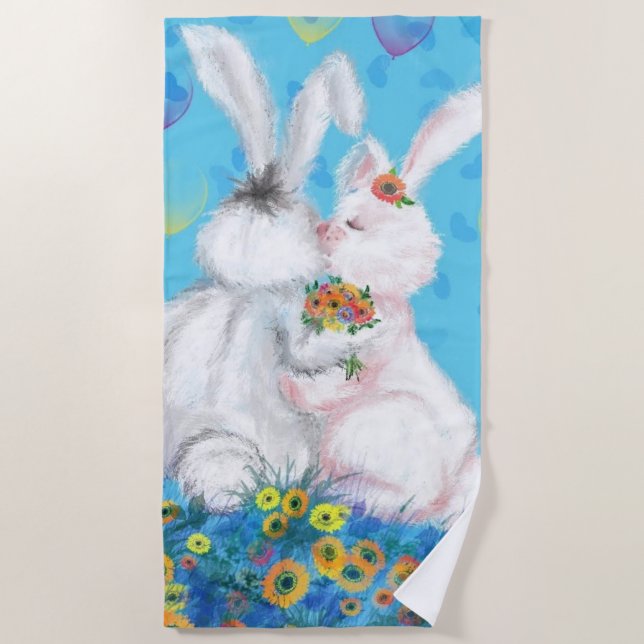 Bunny Beach Towel - Umarmung Strandtuch (Vorderseite)