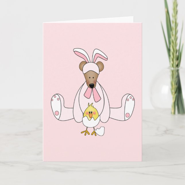 Bunny Bear Chick Oster Feiertagskarte (Vorderseite)