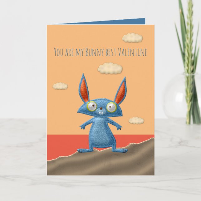 Bunny Best Valentine Card Karte (Vorderseite)