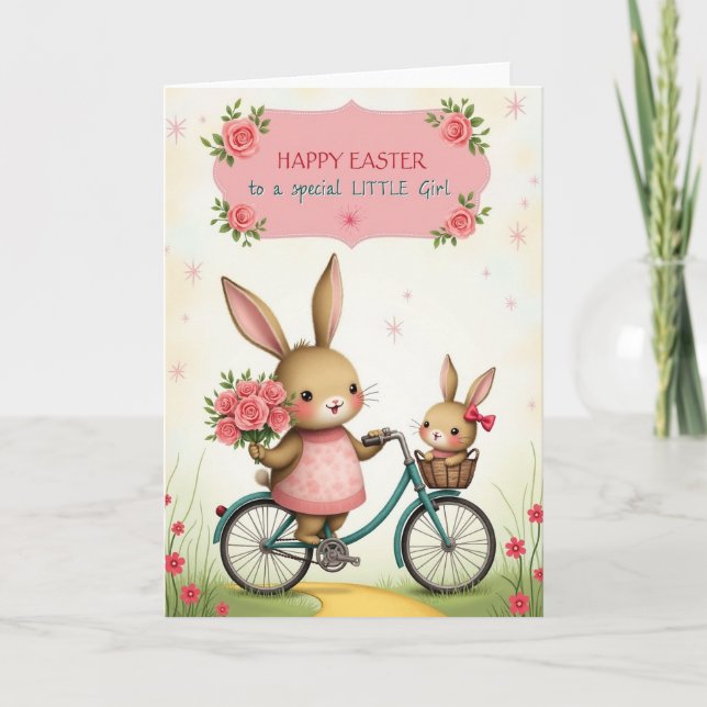 Bunny Bicycle Ride Greeting Card Karte (Vorderseite)