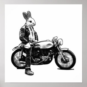 Bunny Biker Poster