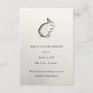 Bunny Birth Announcement, Classic, Traditional Ankündigung