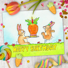 Bunny Birthday Cake Postkarte
