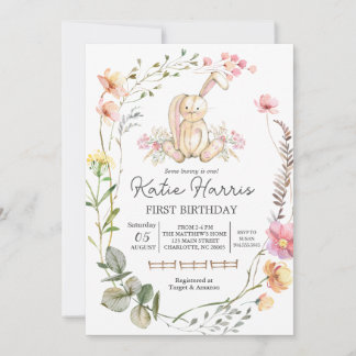 Bunny Birthday Einladung, Ein Hase ist ein Invit Einladung