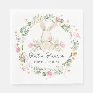 Bunny Birthday Einladung, Ein Hase ist ein Invit Serviette