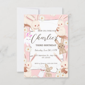 Bunny Birthday Einladung zum Kind