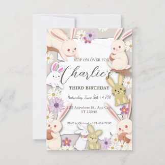 Bunny Birthday Einladung zum Kind
