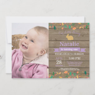 Bunny Birthday Girl Ostereier 1. Geburtstag Einladung