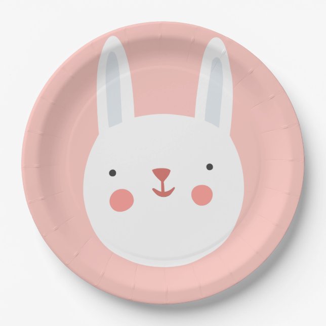Bunny Birthday Kids Wall Decke Pappteller (Vorderseite)