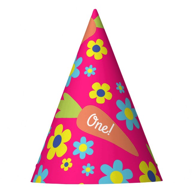 Bunny Birthday Niedlich Kid's Rabbit Party Partyhütchen (Vorderseite)