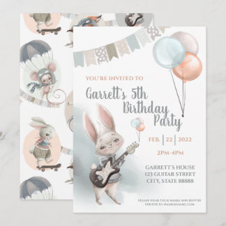 Bunny Birthday Party Einladung