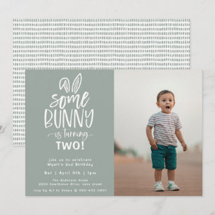 Bunny Birthday Party Foto Einladung