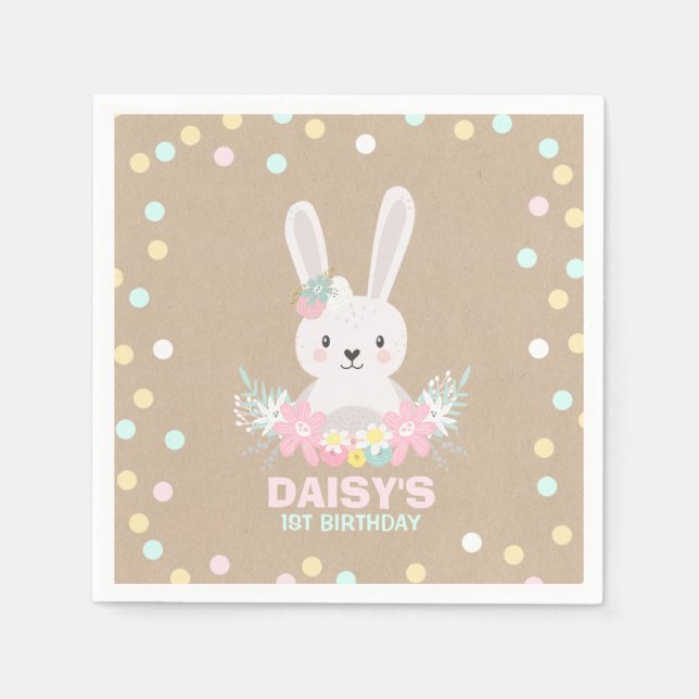 Bunny Birthday Party Neapel Bunny Birthday Serviette (Vorderseite)