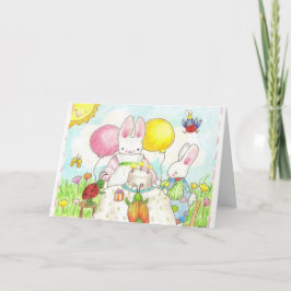 Bunny Birthday Party Party Card Karte