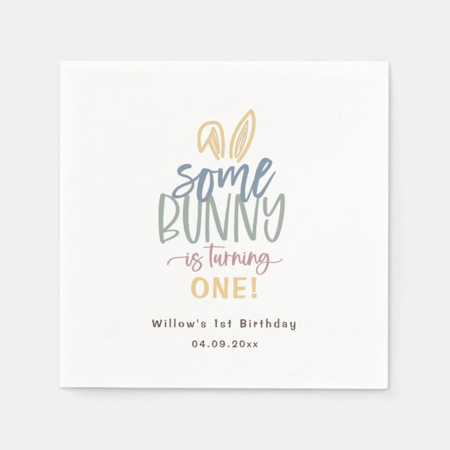 Bunny Birthday Party Serviette (Vorderseite)