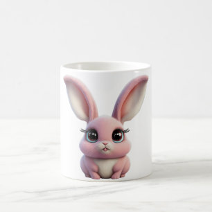 Bunny Bliss: Adorable Pink Rabbit Tasse