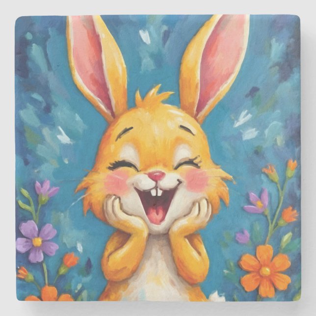 Bunny Bliss Steinuntersetzer (Vorderseite)