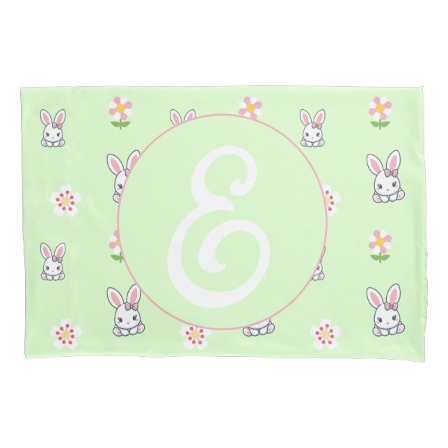 Bunny Bloom Delight Kissenbezug (Vorderseite-Links)