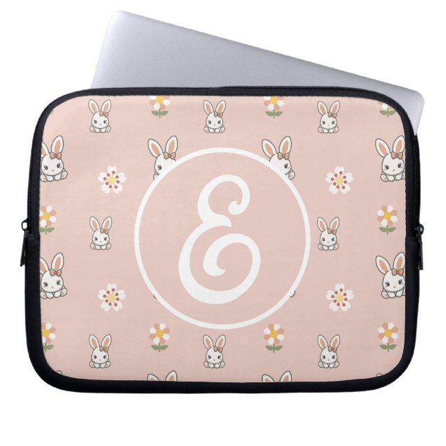Bunny Bloom Delight Laptopschutzhülle (Vorderseite)