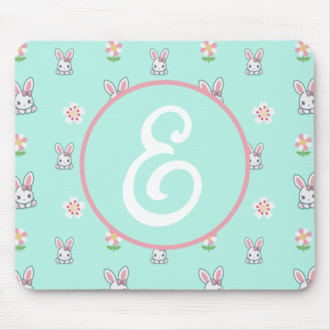 Bunny Bloom Delight Mousepad (Vorne)