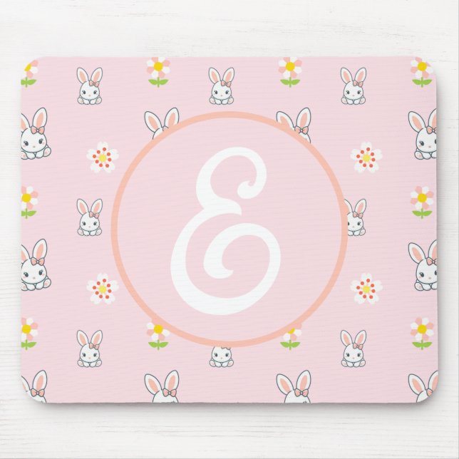 Bunny Bloom Delight Mousepad (Vorne)